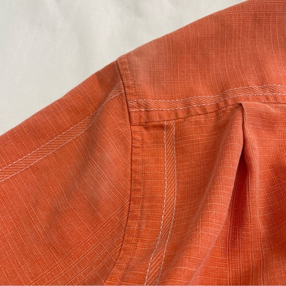Tommy Bahama 100% Silk Maui Border Shirt Button Up Orange Coral Men’s XL - Picture 11 of 11